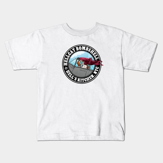 HellCat Bombshell Kids T-Shirt by D_Wall